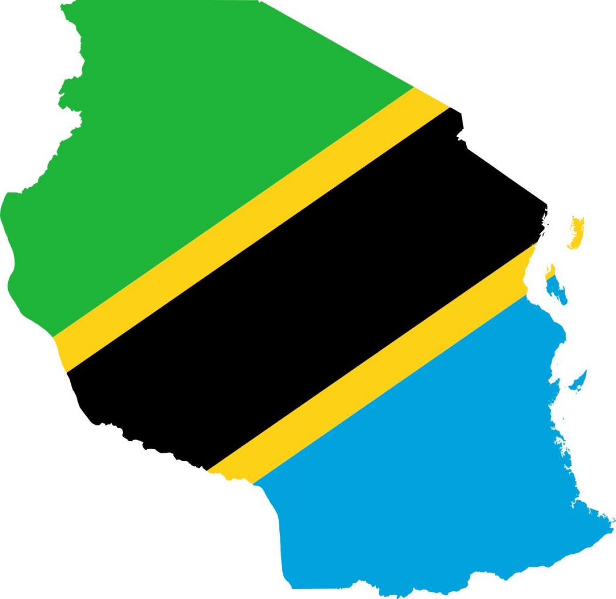 Kort over tanzania flag
