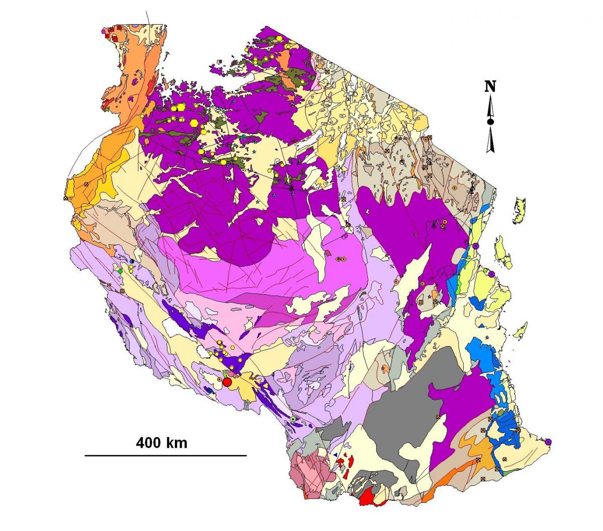 Kort over tanzania geologiske