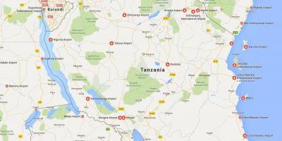 Kort over tanzania lufthavne 