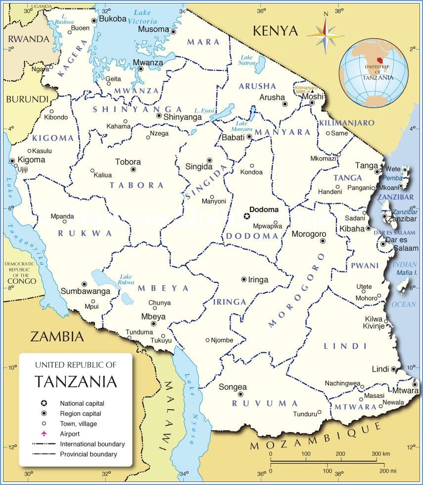 tanzania administrative kort