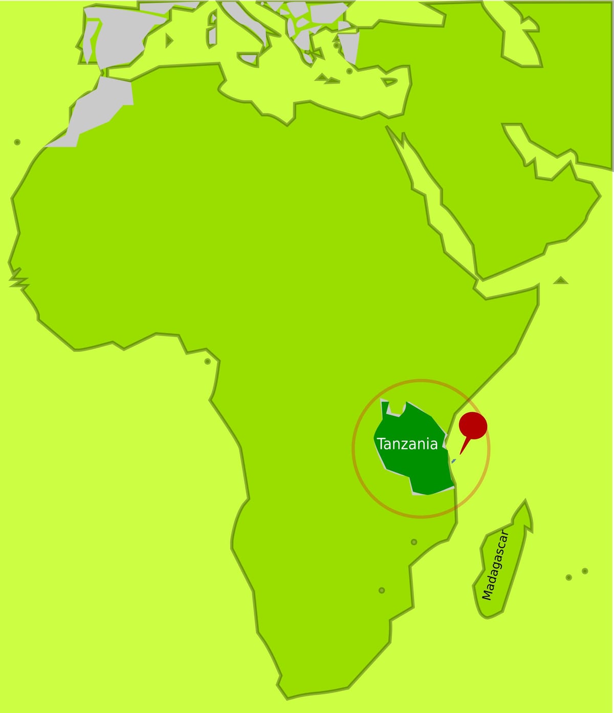 Kort over mafia island tanzania