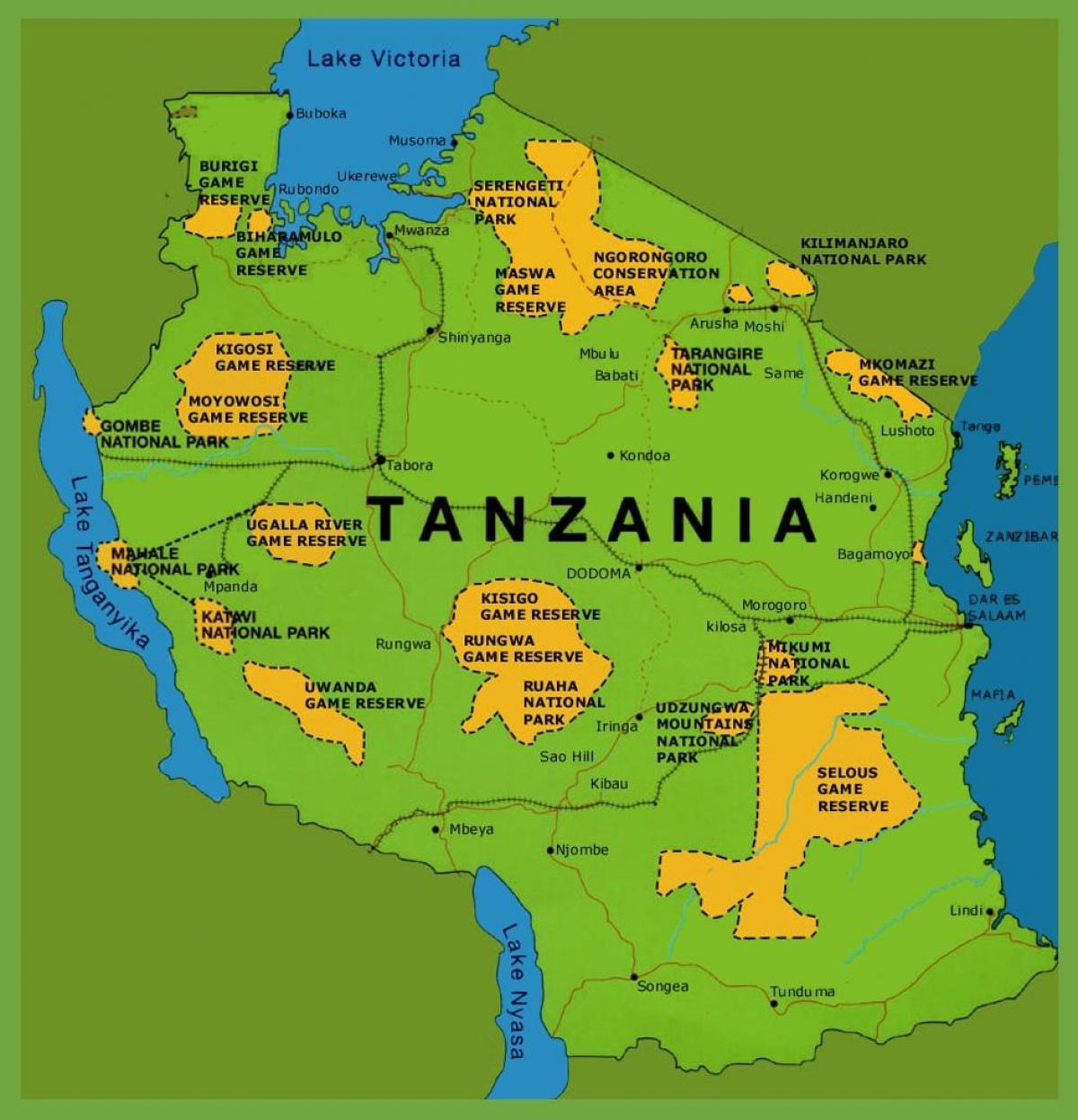 et kort over tanzania