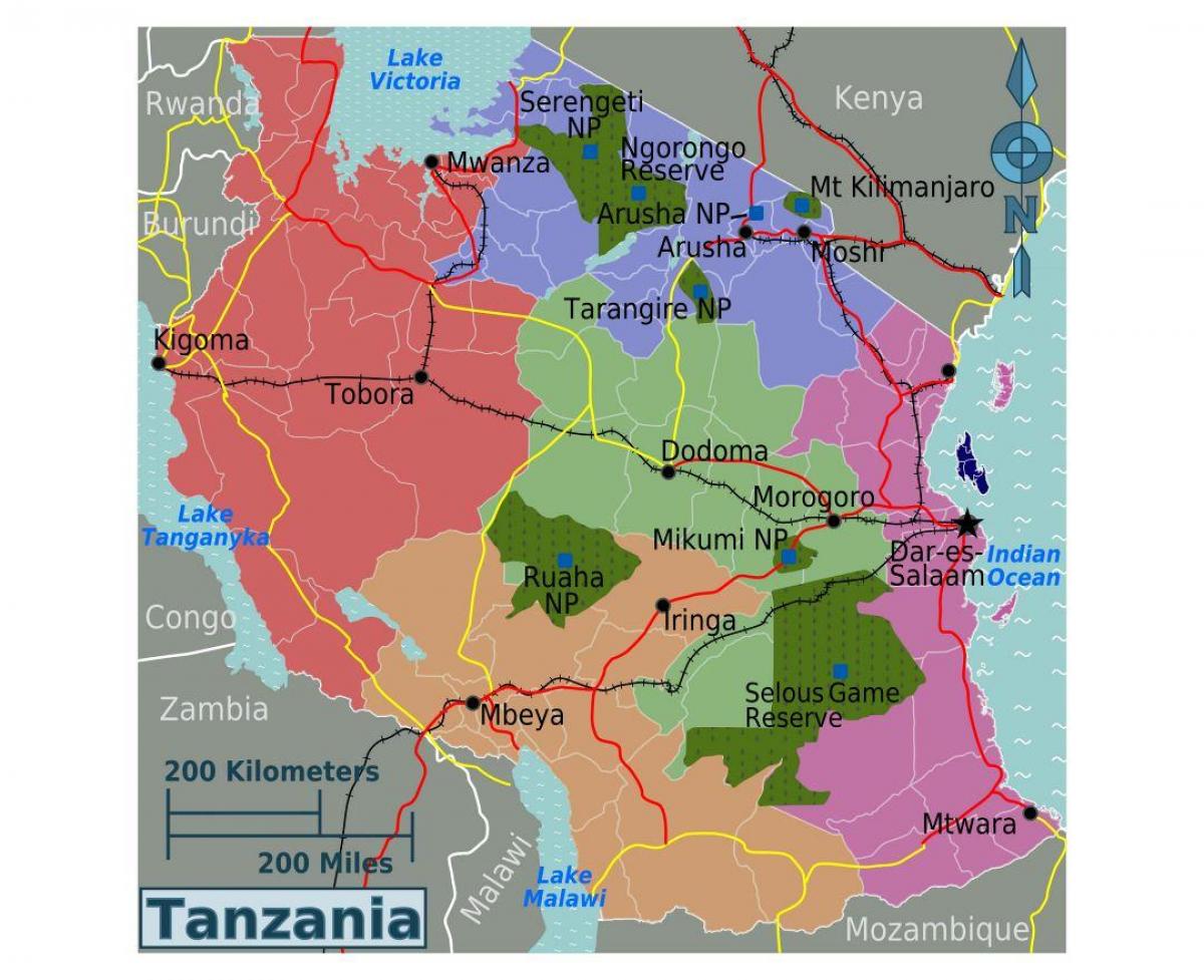 Kort over tanzania sprog