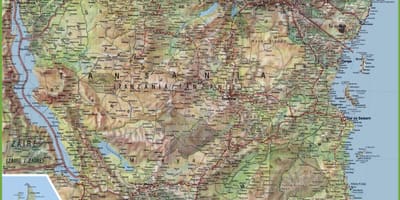 Kort detaljerede tanzania