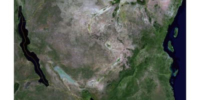 Kort over satellit-tanzania