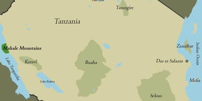 Kort over tanzania bjerge