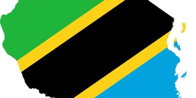 Kort over tanzania flag
