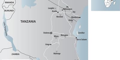 Kort over tanzania gold miner
