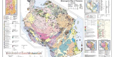 Geologi og mineralske kort over tanzania