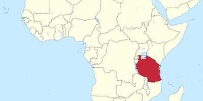 Tanzania på et kort over afrika