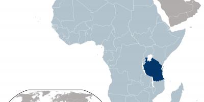 Tanzania placering på kort
