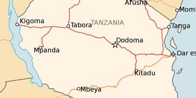 Kort over tanzania jernbane