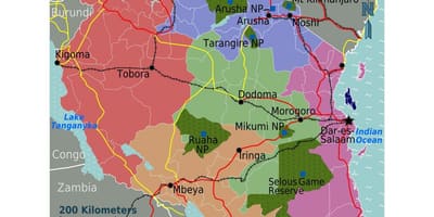 Kort over tanzania sprog